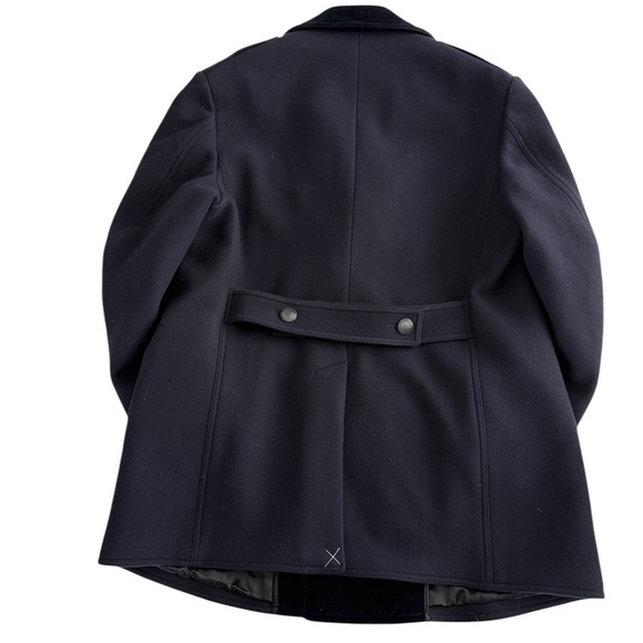 Tom Ford Mens Wool Felt Officer Pea Coat Jacket Navy IT 52 US 42 L Velour Collar - Picture 12 of 16